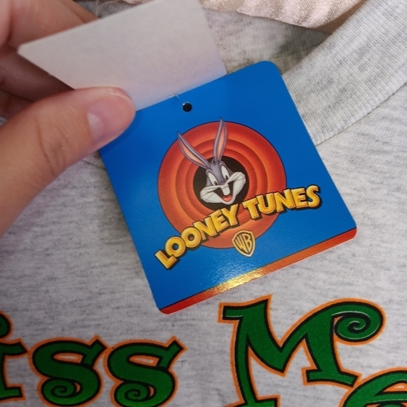 VTG 90s Irish Taz Tshirt Size XL St. Patrick's Day New W/Tag Looney Tunes Gray - Picture 6 of 7